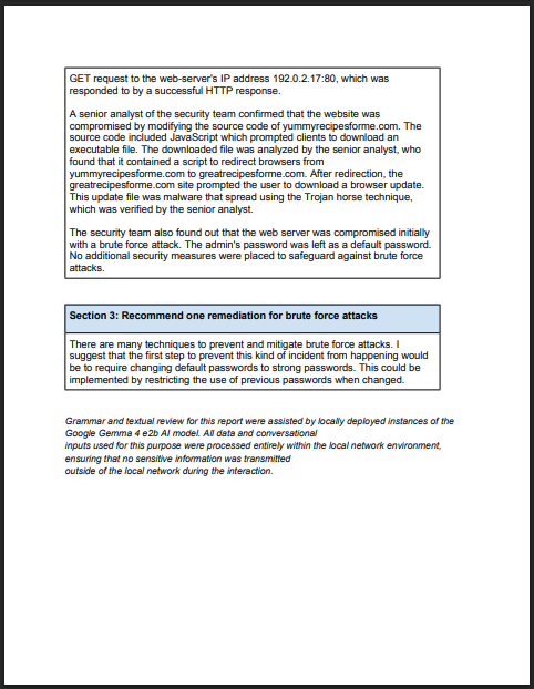 Security incident report two