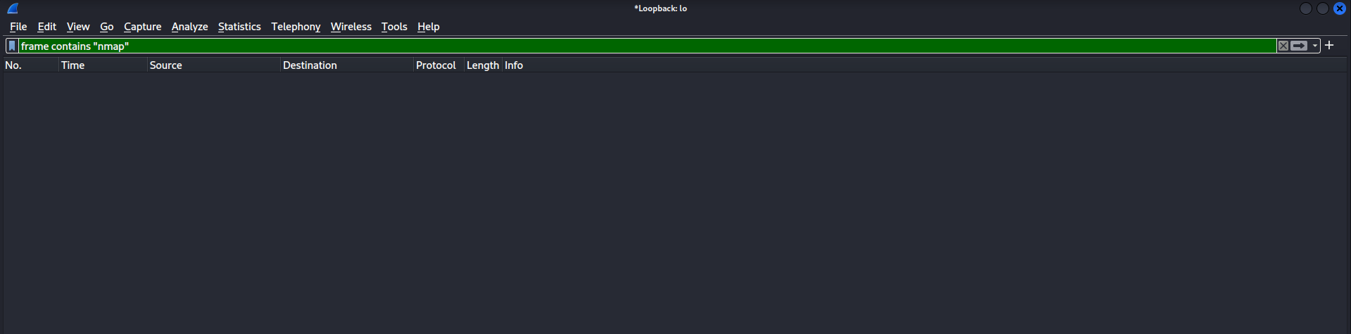 Merkkijono poistunut wiresharkista